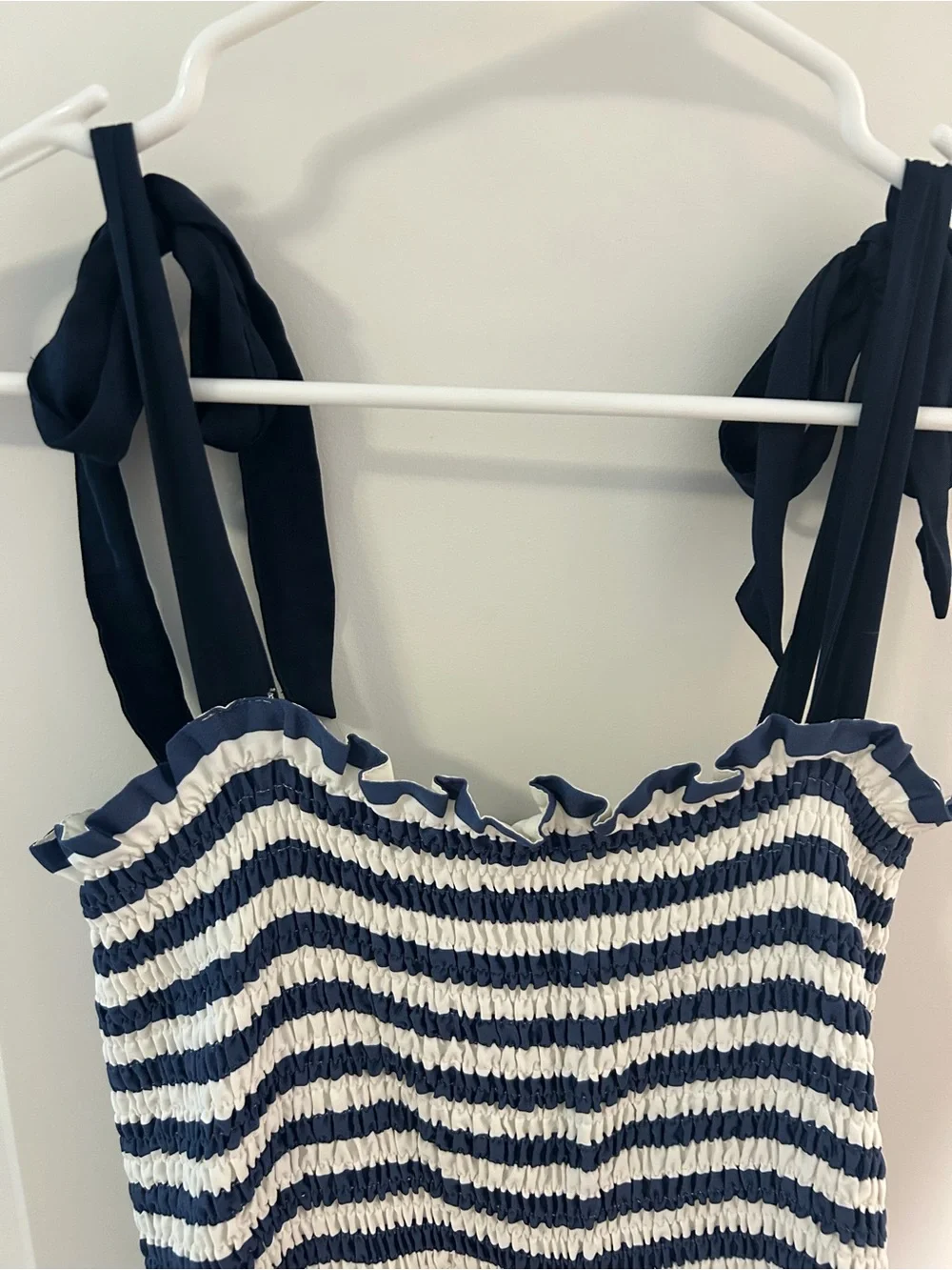 Summersalt Navy and White Striped Maxi Dress with Tie Straps - Picture 2 of 5